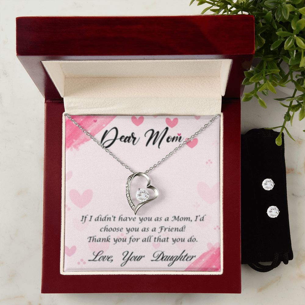 Forever Love Necklace + Clear CZ Earrings All You Do/from Daughter