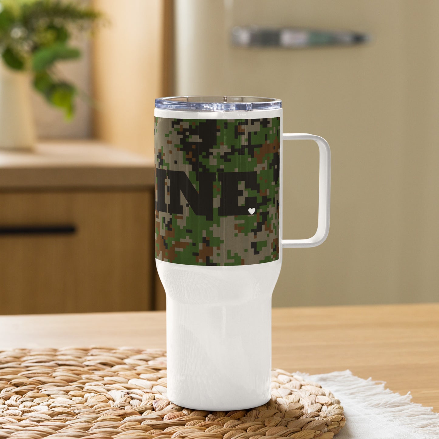 "Marine Auntie" 25oz. Travel mug with handle