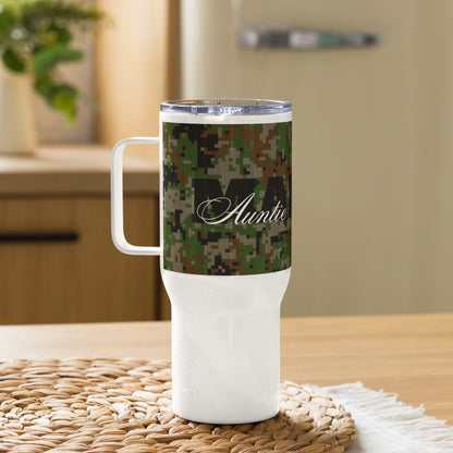 "Marine Auntie" 25oz. Travel mug with handle