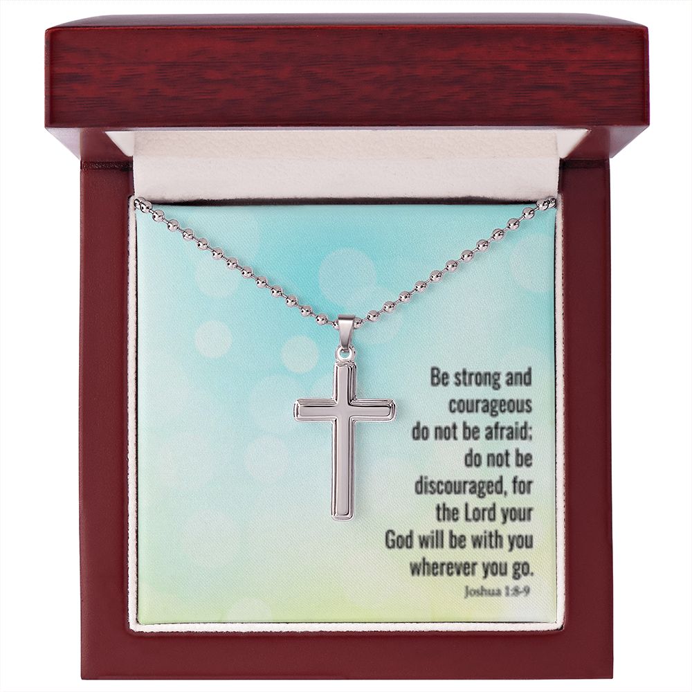 Stainless Cross Necklace w/ Ball Chain & MC