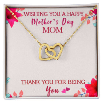 Interlocking Heart Necklace Thank You for Being You