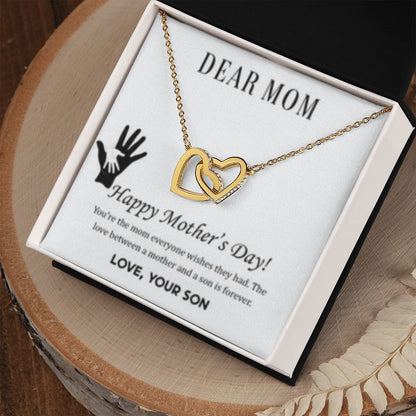 Interlocking Heart Necklace Mom Forever/from Son