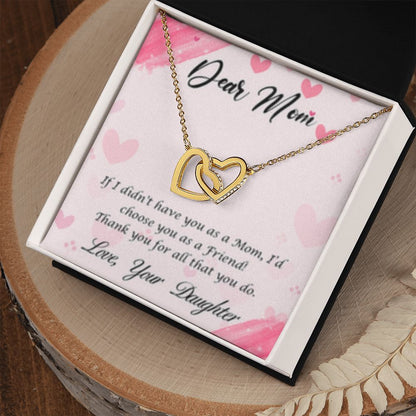 Interlocking Heart Necklace Mom TY for all that you do/from Daughter