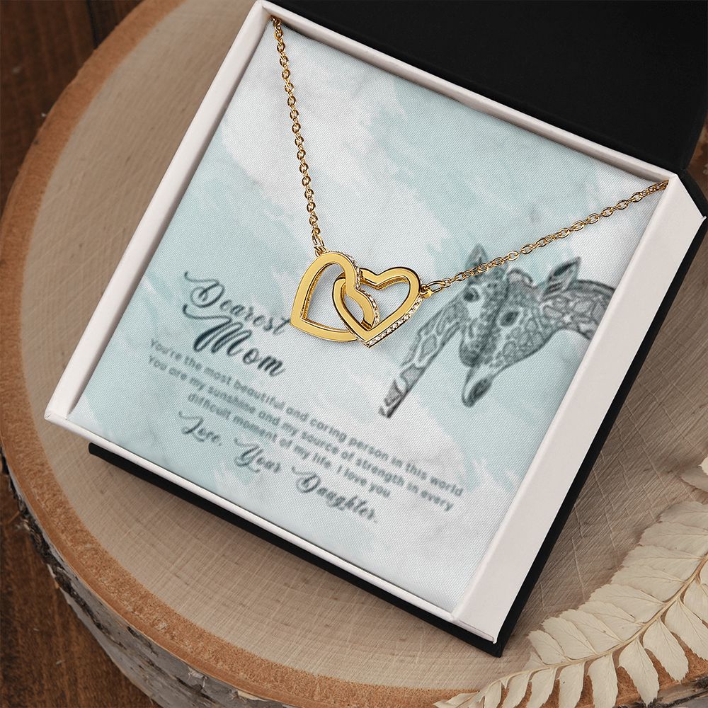 Interlocking Heart Necklace Most Beautiful Mom/from Daughter