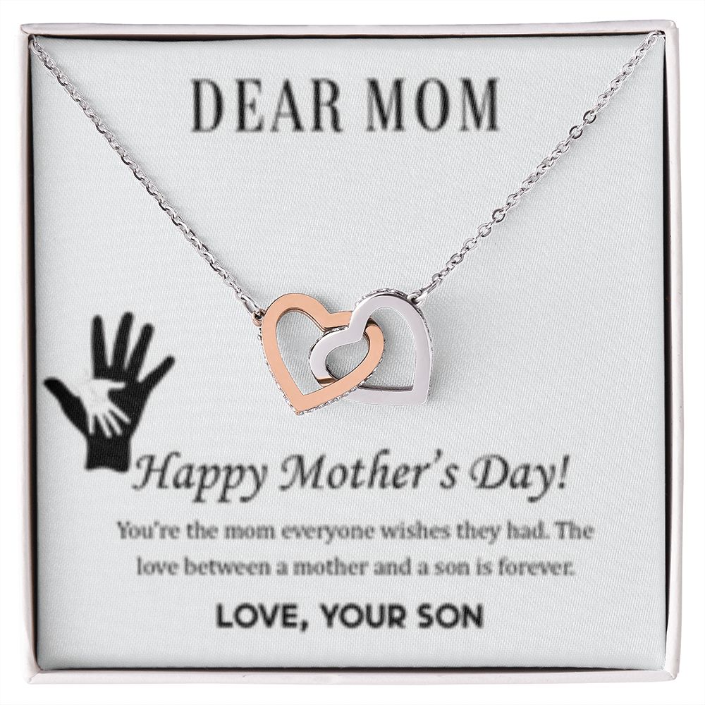 Interlocking Heart Necklace Mom Forever/from Son