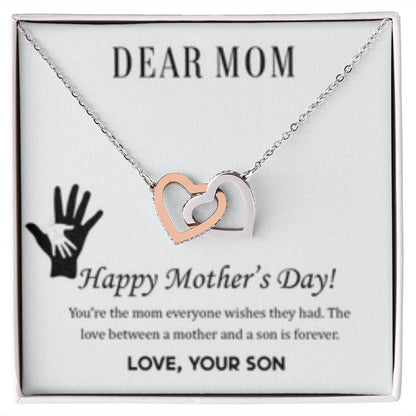 Interlocking Heart Necklace Mom Forever/from Son