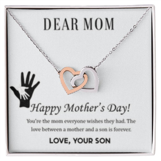 Interlocking Heart Necklace Mom Forever/from Son