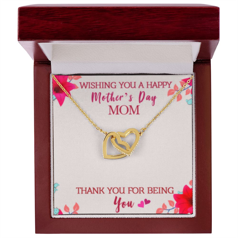 Interlocking Heart Necklace Thank You for Being You