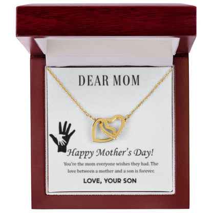 Interlocking Heart Necklace Mom Forever/from Son