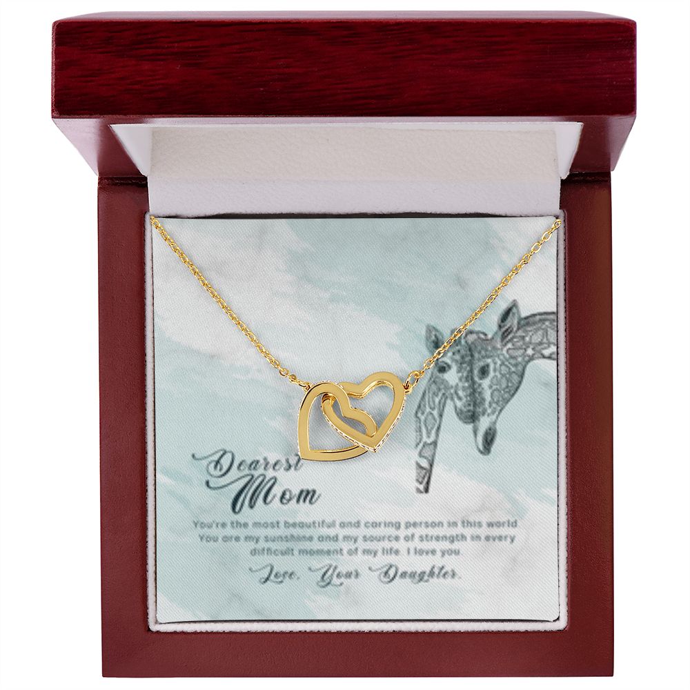 Interlocking Heart Necklace Most Beautiful Mom/from Daughter
