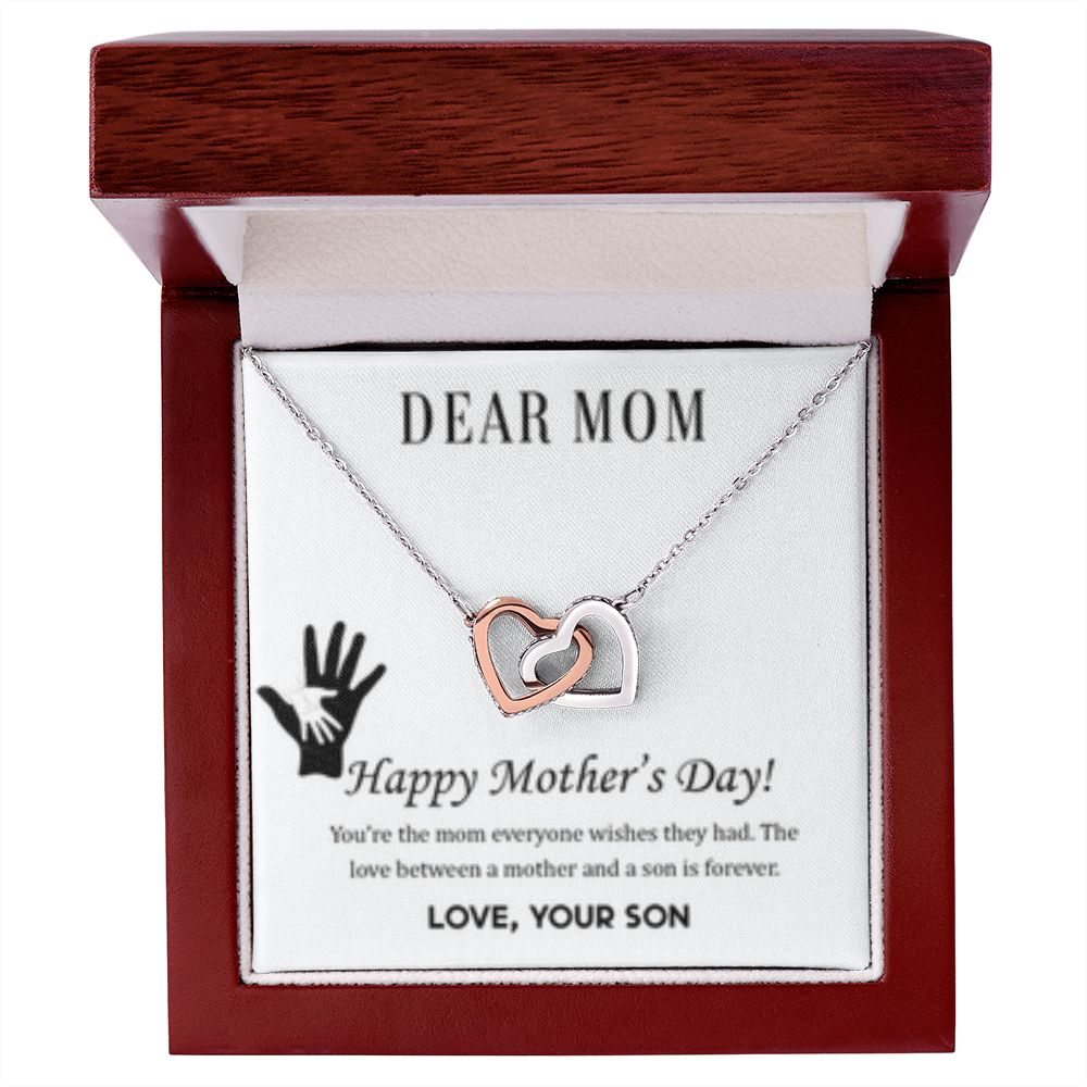 Interlocking Heart Necklace Mom Forever/from Son