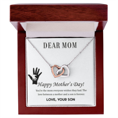 Interlocking Heart Necklace Mom Forever/from Son