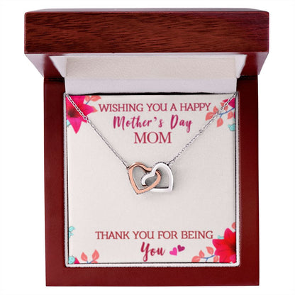 Interlocking Heart Necklace Thank You for Being You