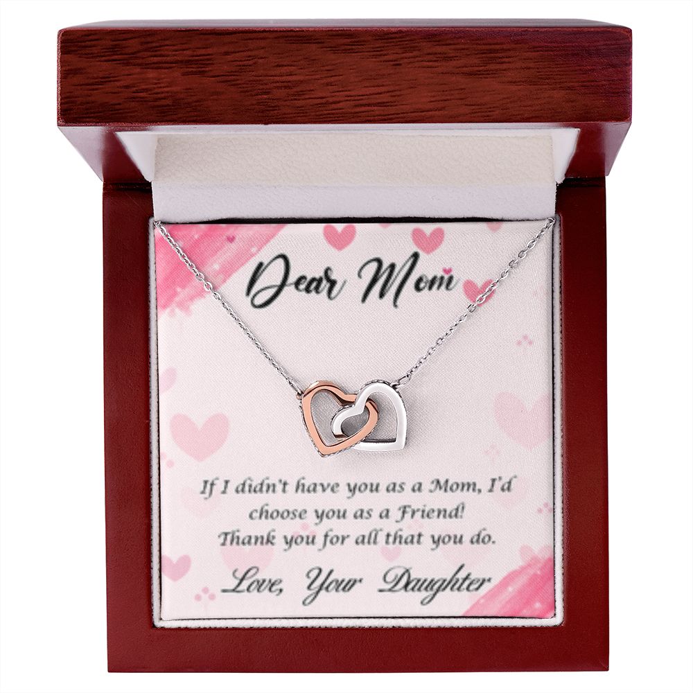 Interlocking Heart Necklace Mom TY for all that you do/from Daughter