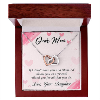 Interlocking Heart Necklace Mom TY for all that you do/from Daughter