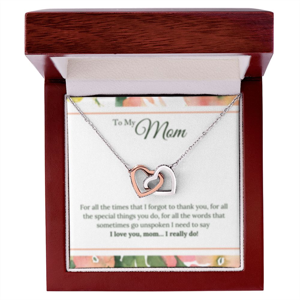 Interlocking Heart Necklace Mom I Really Do