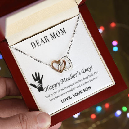 Interlocking Heart Necklace Mom Forever/from Son