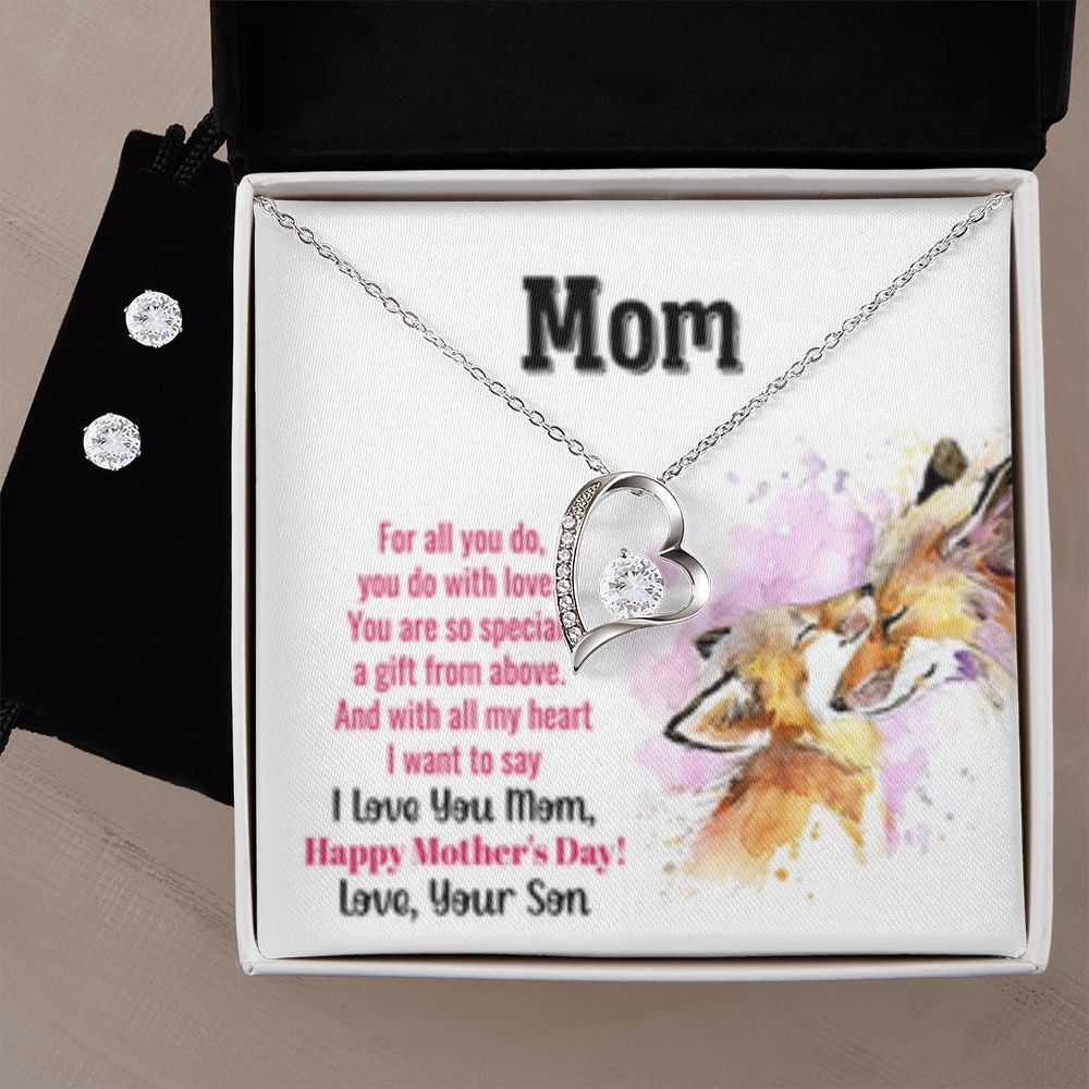 Forever Love Necklace + Clear CZ Earrings For All You Do/from Son(2)