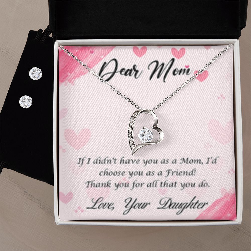 Forever Love Necklace + Clear CZ Earrings All You Do/from Daughter