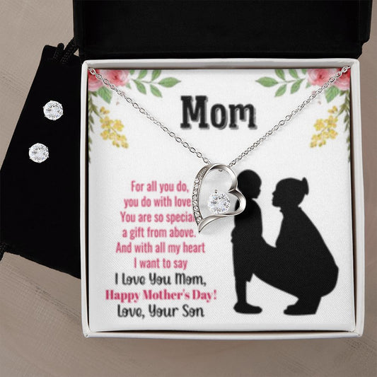 Forever Love Necklace + Clear CZ Earrings For All You Do/from Son
