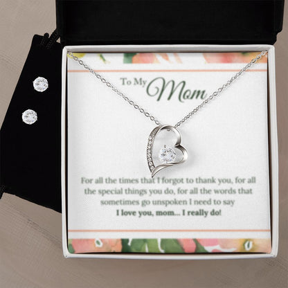 Forever Love Necklace + Clear CZ Earrings I Really Do