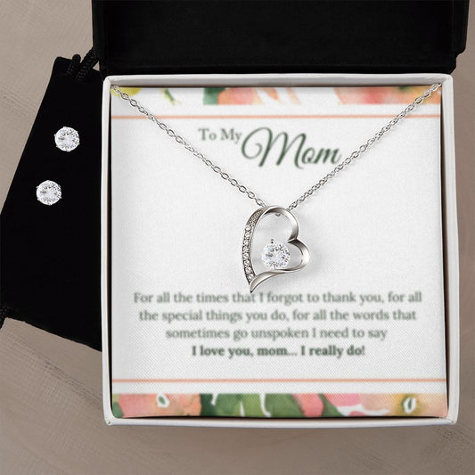 Forever Love Necklace + Clear CZ Earrings I Really Do