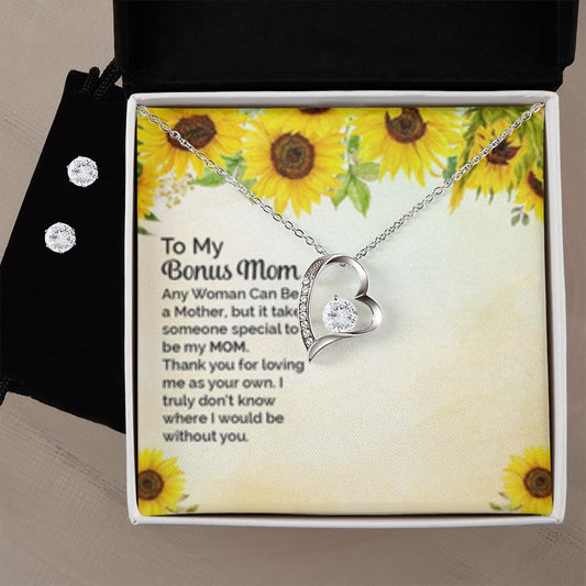 Forever Love Necklace + Clear CZ Earrings BonusMom1