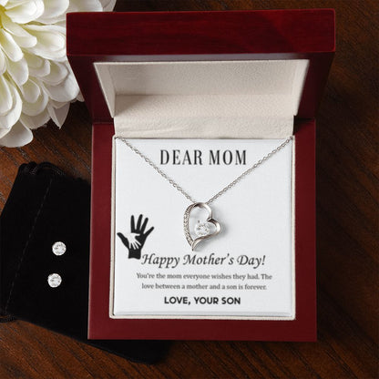 Forever Love Necklace + Clear CZ Earrings Forever/from Son