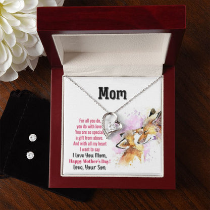 Forever Love Necklace + Clear CZ Earrings For All You Do/from Son(2)
