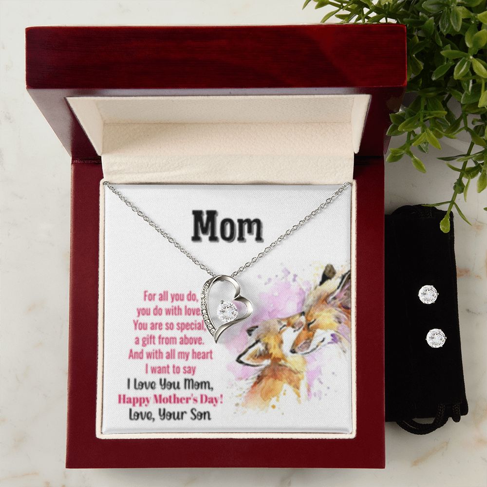 Forever Love Necklace + Clear CZ Earrings For All You Do/from Son(2)